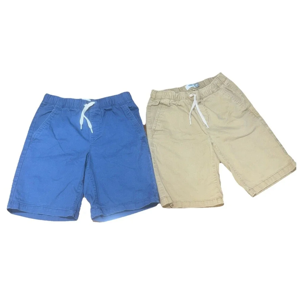 Old Navy Boys XL (14-16) Blue/Khaki Pull On Cotton Shorts